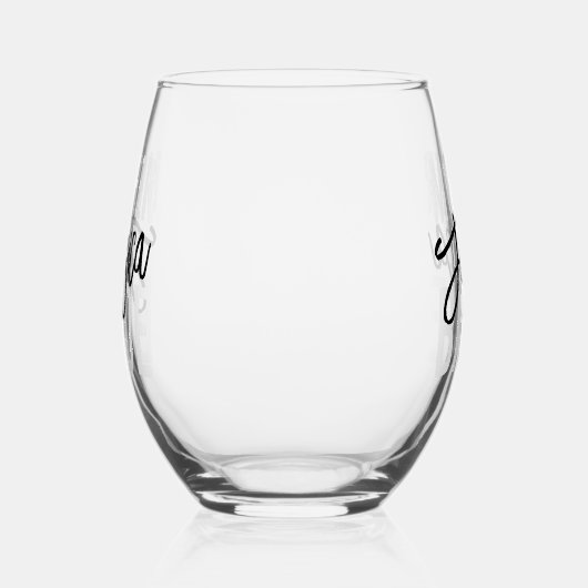 Mutter des Monogram-Signaturskripts der Bride Weinglas Ohne Stiel (Rechts)