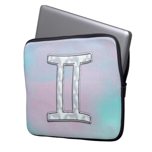 Mutter des Perldekorators Gemini Zodiac Symbol Laptopschutzhülle (Vorderseite Links)