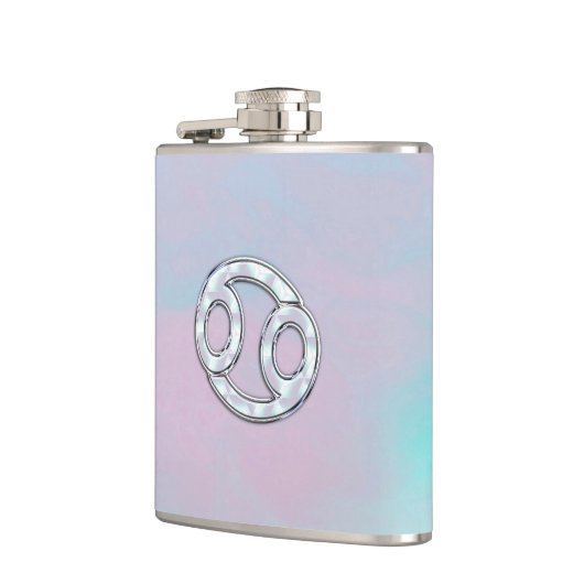 Mutter des Perlkrebses Zodiac Symbol Decor Flachmann (Links)