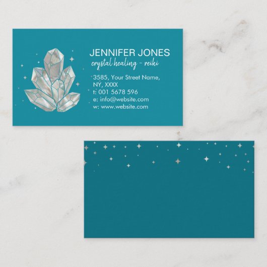 Mutter des Perlkristall-Clusters Visitenkarte (Vorne/Hinten)