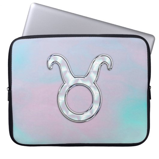 Mutter des Perlstil Taurus Zodiac-Zeichens Laptopschutzhülle (Vorderseite)