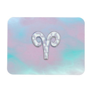 Mutter des Perlstils Aries Zodiac Symbol Magnet