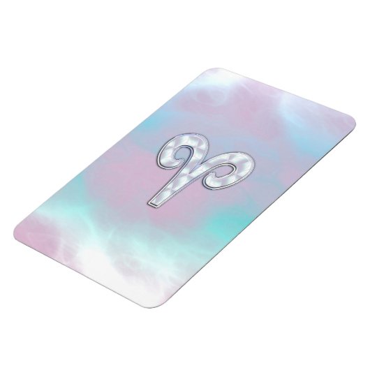 Mutter des Perlstils Aries Zodiac Symbol Magnet (Linke Seite)