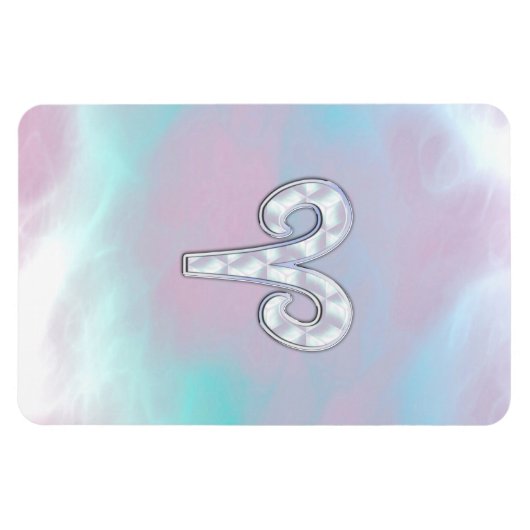 Mutter des Perlstils Aries Zodiac Symbol Magnet (Horizontal)