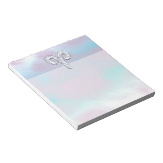 Mutter des Perlstils Aries Zodiac Symbol Notizblock (angewinkelt)