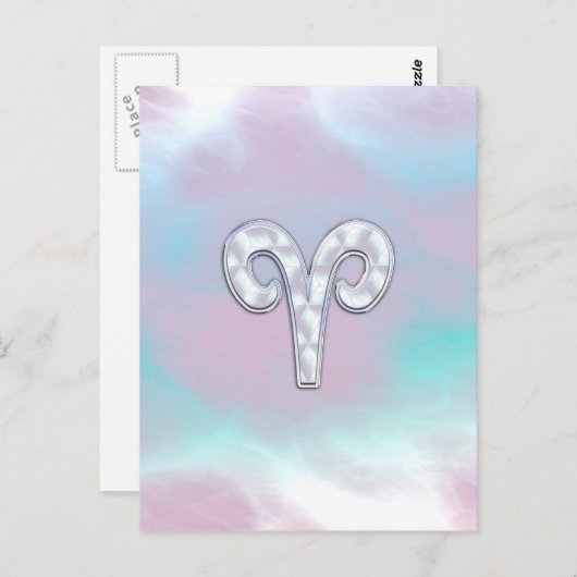 Mutter des Perlstils Aries Zodiac Symbol Postkarte (Vorne/Hinten)