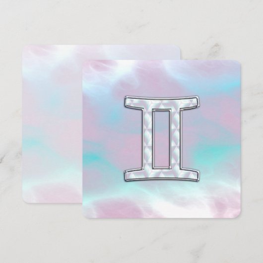 Mutter des Perlstils Gemini Zodiac Zeichen (Vorne/Hinten)