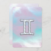 Mutter des Perlstils Gemini Zodiac Zeichen (Vorne/Hinten)