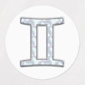 Mutter des Perlstils Gemini Zodiac Zeichen Etiketten (Design 2)