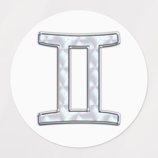 Mutter des Perlstils Gemini Zodiac Zeichen Etiketten (Design 2)