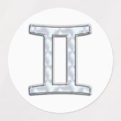 Mutter des Perlstils Gemini Zodiac Zeichen Etiketten (Design 1)