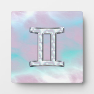 Mutter des Perlstils Gemini Zodiac Zeichen Fotoplatte