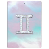 Mutter des Perlstils Gemini Zodiac Zeichen Klemmbrett (Rückseite)