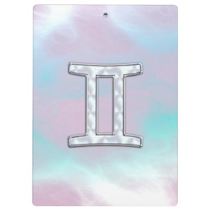 Mutter des Perlstils Gemini Zodiac Zeichen Klemmbrett