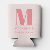 Mutter des rosa Monogrammnamen der Braut Dosenkühler (Rückseite)