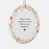 Mutter des rosafarbenen Blumenkranzes Keramik Ornament (Rechts)