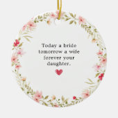 Mutter des rosafarbenen Blumenkranzes Keramik Ornament (Vorne)