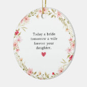 Mutter des rosafarbenen Blumenkranzes Keramik Ornament (Links)