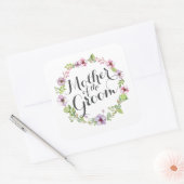 Mutter des Siegels "Groom Elegant Wreath Sticker" Quadratischer Aufkleber (Umschlag)