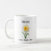 Mutter Dezember Geburtsblume mit Kindern Namen Kaffeetasse (Links)