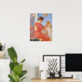 Mutter, die das Haar des Kindes trägt Poster (Heimbüro)