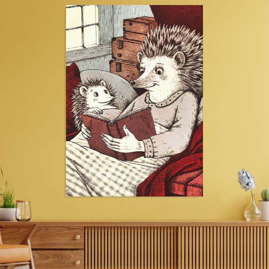 Mutter, die ein Buch liest Leinwanddruck (Insitu (Wohnzimmer))