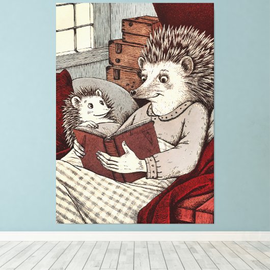 Mutter, die ein Buch liest Leinwanddruck (Insitu (Holzboden))