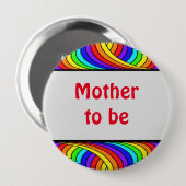 Mutter, die ein mehrfarbiges Blumendesign hat Button (Vorne & Hinten)