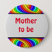Mutter, die ein mehrfarbiges Blumendesign hat Button (Vorderseite)