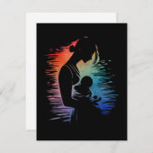 Mutter, die ihr Baby, ihre Mutter und ihre Babyski Mitteilungskarte (Vorne/Hinten)