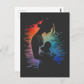 Mutter, die ihr Baby, ihre Mutter und ihre Babyski Postkarte (Vorne/Hinten)