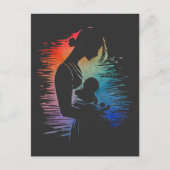 Mutter, die ihr Baby, ihre Mutter und ihre Babyski Postkarte (Vorderseite)