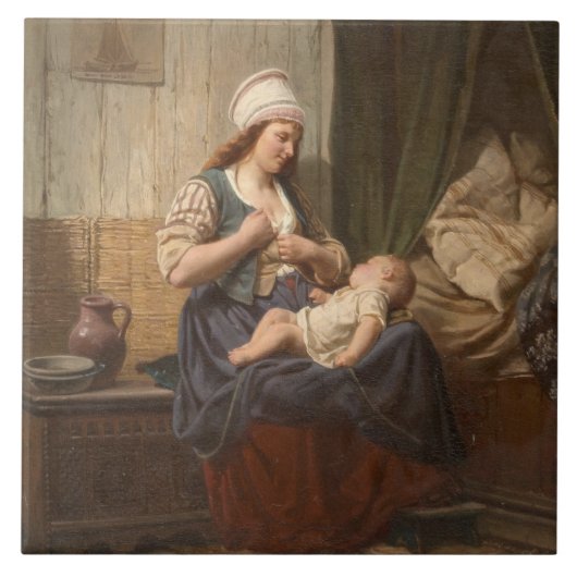 Mutter, die ihr Kind hält (von Rudolf Jordan) Fliese (Vorderseite)
