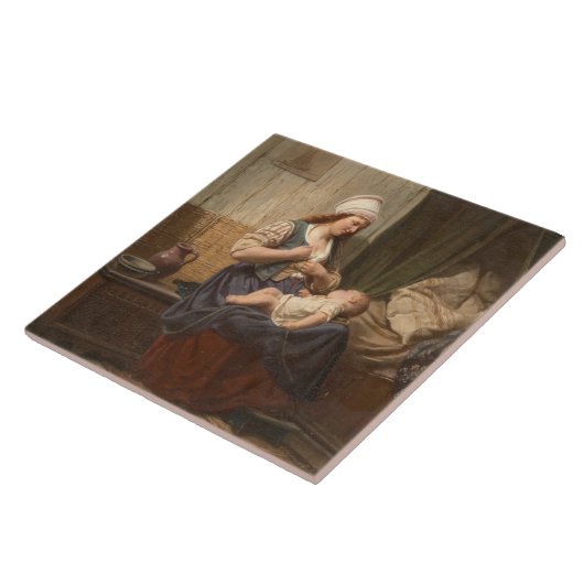 Mutter, die ihr Kind hält (von Rudolf Jordan) Fliese (Seite)