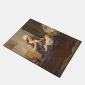 Mutter, die ihr Kind hält (von Rudolf Jordan) Fußmatte (Schrägansicht)