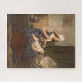 Mutter, die ihr Kind hält (von Rudolf Jordan) Puzzle (Horizontal)