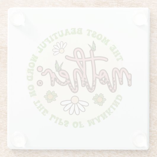 Mutter die schönste Welt Glasuntersetzer (Rückseite)