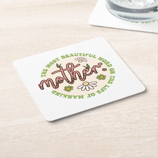 Mutter die schönste Welt Rechteckiger Pappuntersetzer (angewinkelt)