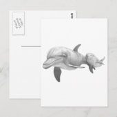 MUTTER DOLPHINS-LIEBE POSTKARTE (Vorne/Hinten)