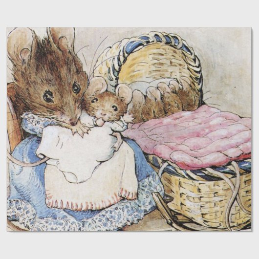 Mutter Dormaus und ihr Kind - Beatrix Potter Geschenkpapier (Flach)
