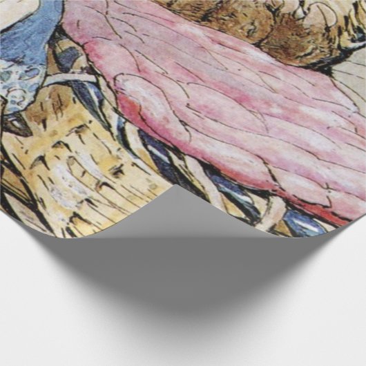 Mutter Dormaus und ihr Kind - Beatrix Potter Geschenkpapier (Ecke)