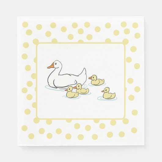 Mutter Duck and Duckling Baby Showpaper Napkin Serviette (Vorderseite)
