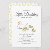 Mutter Duck and Ducklings Babydusche Einladung (Vorne/Hinten)