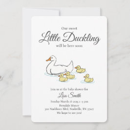 Mutter Duck and Ducklings Babydusche Einladung