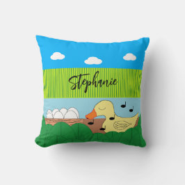 Mutter Duck in der Nähe des Wassers singen: Kissen