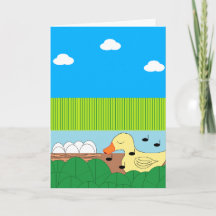 Mutter Duck in der Nähe des Wassers singen: Leere