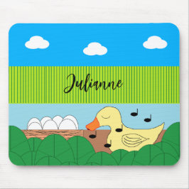 Mutter Duck in der Nähe des Wassers singen: Mousepad