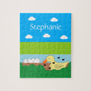 Mutter Duck in der Nähe des Wassers singen Puzzle