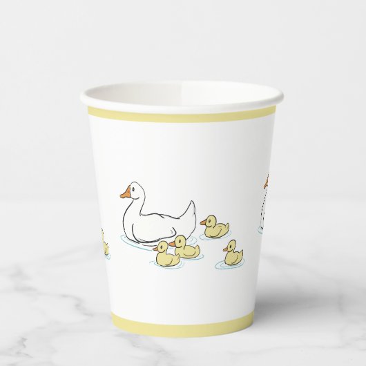 Mutter Duck und Ducklings Baby Dusche Papiertasse Pappbecher (Links)