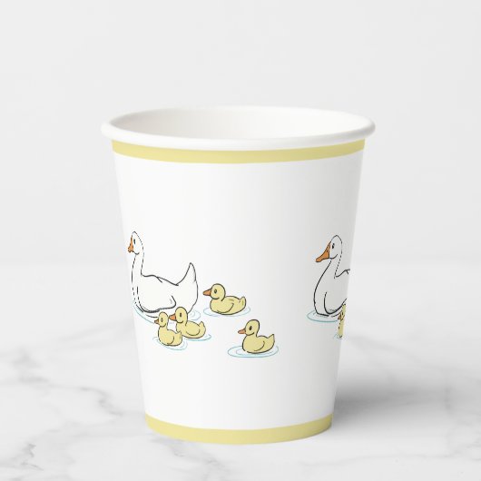 Mutter Duck und Ducklings Baby Dusche Papiertasse Pappbecher (Vorderseite)